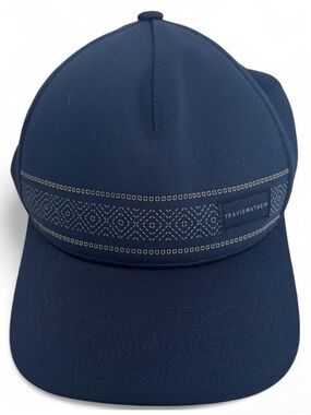 TravisMathew Navy Blue Cap with Geometric Trim